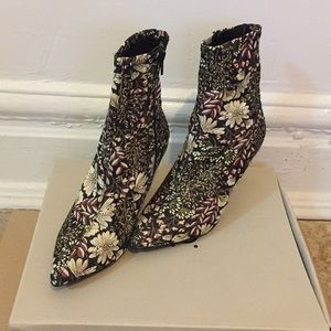 Urban outfitters floral jacquard booties s(7)